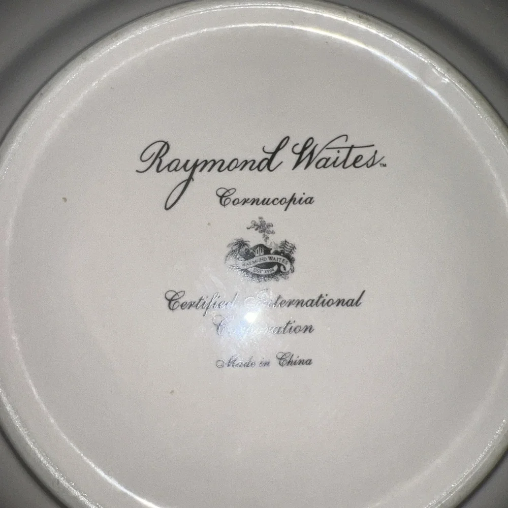 2 RAYMOND WAITES Cornucopia Rimmed Salad Plates
